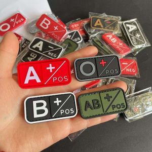 Miếng Dán Loại Máu PVC Có Móc Huy Hiệu Chiến Thuật Cho Ba Lô Thiết Bị Ngoài Trời AB AB O POS NEG Biểu Tượng Phong Cách Quân Sự