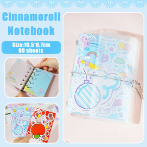 Sanrio | Genuine 80 Sheets Sanrio Loose-Leaf Notebook Book for Students Writing Hello Kitty Kuromi Cinnamoroll Stationery School Supplies