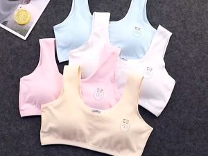 Supfine สปอตบราไร้รอยตะเข็บผ้าฝ้ายสำหรับเด็กช่วงพัฒนาการเด็กผู้หญิง9-18ปีเสื้อกล้ามสายเดี่ยวเด็กผู้หญิงผ้าคอตตอนไร้รอยต่อใช้ในฤดูร้อน