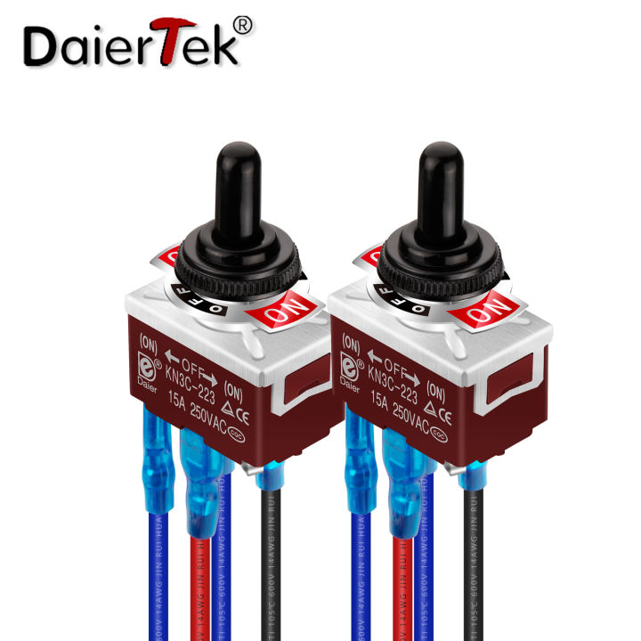 Daiertek 2pcs Waterproof Reverse Polarity Toggle Switch 12v 30a Dc Motor Control Rv Power Jack 1409