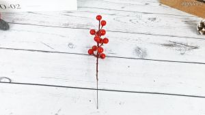 NUVOX 36pcs Artificial Red Berry Stems8.6 Inch Christmas Holly Berry Branches Red Berry Stems for Holiday Home Decor and Crafts