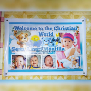 ANGEL BEAR MINION Tarpaulin (FreeLayout) banner backdrop decoration party birthday christening baptism baby kids boys