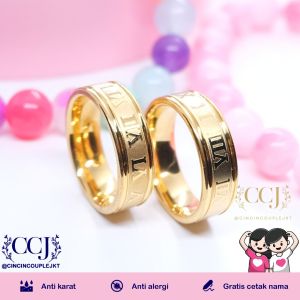 [GRATIS CETAK NAMA] Cincin Couple Titanium Anti Karat M71 | Cincin Pasangan | Cincin Hadiah | Cincin Lamaran | Cincin Tunangan | Aksesoris Pria Wanita