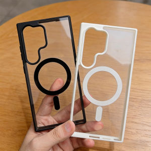 Transparent Magnetic Phone Case For Samsung S26 Ultra S25 S24 S23 FE S22 Plus A57 A54 A56 A36 A55 A35 A26 A25 A16 A06 Hard Cover