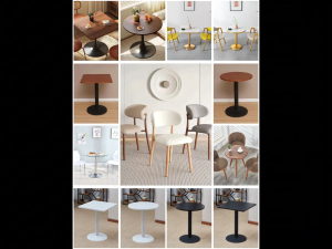 Solid Wood Coffee Table 60/70/120cm Dining Table Minimalist Table Set Space-Saving for Condo Home & Restaurant