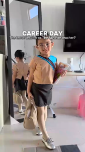 Career Costume For Kids Girl 3-12yrs Teacher Costume For Kids Girls T-shirt+Skirt 2pcs School Role Playing Activities Wear
