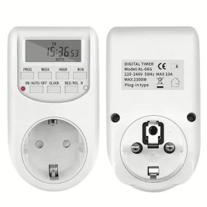 1pc EU Plug Timer Switch Digital Power Socket Energy Saving Adjustable Kitchen Timer Outlet Week Hour Programmable Timing Socket