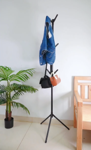 9-Hook Coat Hat Rack Stand Space-Saving Clothes Hanger Organizer for Bedroom Entryway Household