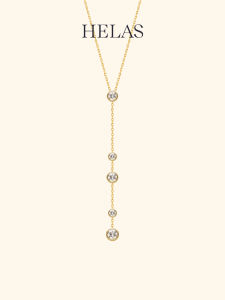 Helas | Cultured Diamond 9K Gold Y-shaped Necklace