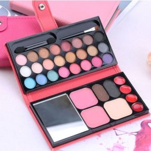 NBANLIKE 33 Colors Eyeshadow Palette Glitter Blusher with Mirror Brush Makeup Dispensing Box Portable DIY Cosmetics Palette Bag For Girls