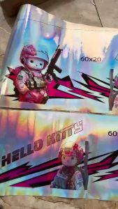 Bộ 2 miếng Deca hello kitty teem dán xe ô tô