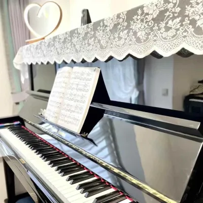 ZIYINGCHA | Dustproof Modern Lace Piano Cover White