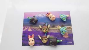 10Pcs Cute Deer Rabbit Bear Elephant Animal Resin 3D Fridge Magnets Strong Magnetic Crafts Nail Free Installation for Home Decor
