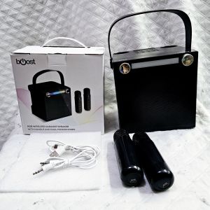 BOOST RGB WIRELESS KARAOKE SPEAKER WITH HANDLE AND DUAL MICROPHONES