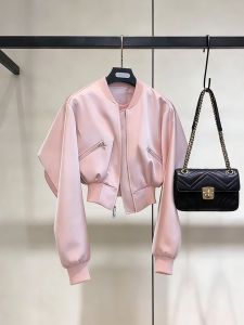 Trendy Casual Sport Pink Bomber Jacket