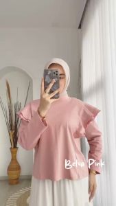 BELVA BLOUSE - FLOTTILICIOUS / Atasan Wanita Polos Combed Ruffle Korean Style Adem Termurah