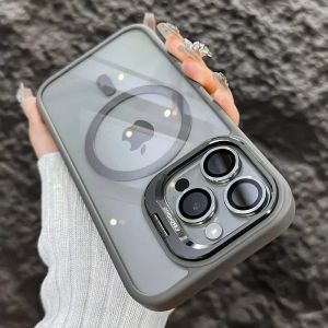 Ốp Điện Thoại iPhone Pro Max Plus Air 11 Cao Cấp Chống Sốc Từ Tính Tích Hợp Giá Đỡ Và Bảo Vệ Kính Camera - Tương Thích Với Các Model 12 13 14 15 16 17