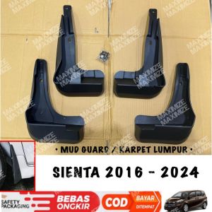 Mud Guard Sienta 2016 2022 2023 2024 Karpet Lumpur Hitam