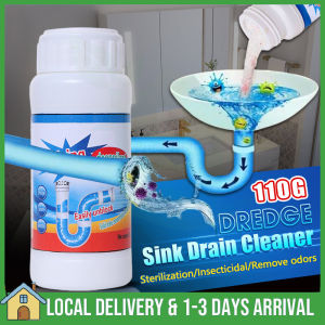 110G Clog Remover Drain Pipe Basin Cleaner Powerful Home Kitchen Sink Toilet Pipe Drain Cleaner Paip Tersumbat Paip Tandas Sinki Dapur 厕所马桶水管/厨房水槽堵塞药物清洗剂