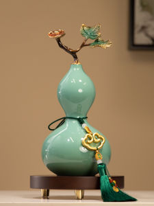 BAOTISEN | High-end Gift Copper Gourd Statue Decorative Display Home Ornament