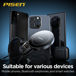 PISEN(TP-C43) Mini 3 in 1 Magnetic Wireless Charger 15W Fast Charging สำหรับโทรศัพท์ หูฟัง นาฬิกา