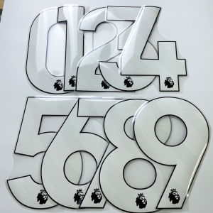 2023-2024 Premier League Number White Black Gel Printing Number Heat Transfer Patch Jersey Bulk Number Patchwork