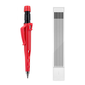 MROOFUL | Bộ 6 Bút Chì Làm Việc Gỗ Đầu Dài 55mm Kèm Ruột Chì 2.8mm Và Gọt Bút Chì Tích Hợp Dùng Cho Thợ Mộc Đánh Dấu Và Vẽ Vạch.