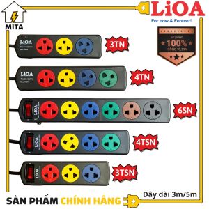 Ổ Cắm Điện Thông Dụng LiOA New - 3 ổ 4 ổ 6 ổ Công suất 1100w/2200w Dây dài 3m/5m - MITA