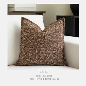 Modern Chinese Style Caramel Silent Style Pillow Cotton and Linen Pillow Cushion Model Room B & B Waist Pillow Living Room and Bedside