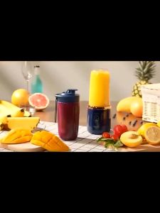 2Cup Electric Fruit Juicer Blender Juice Mixer Mini Wireless Portable Household USB Charging 6 Blade Gift Juice Cup 奶昔 水果 榨汁机 搅拌机