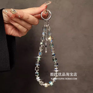Luxurious Crystal Beaded Handbag Chain Key Holder Mobile Phone Strap Short Lanyard Clutch Bag Decorative Clip Fashion Accessories