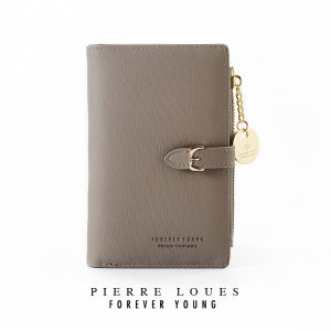 New 2025 Ladies Yellow Simplistic Medium Long Wallet Multi-Card Slot Foldable Short Handbag Pierre Loues Korean Style Fashion