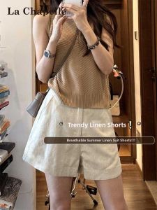 La Chapelle | Vintage Style Tencel Hemp Summer Shorts Women Small Size