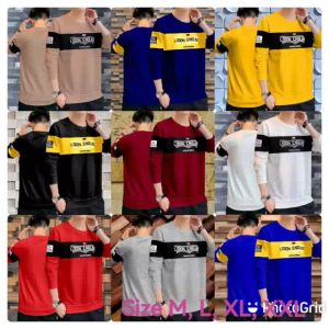 Bisa COD Sweater Keren Kaos Pria Elegan Crewneck Cowok Trendy Sweatshirt Kasual Sweter Lodon England