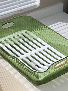 Kệ úp bát đĩa thoát nước đa năng cao cấp tránh ẩm mốc rổ rửa rau khay đựng hoa quả trang trí nhà bếp sang trọng