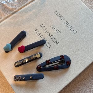 Retro Side Hair Clip Elegant Heart Shaped Bangs And Fringe BB Pin Female Back of Head Hair Accessories Alloy Embedded Artificial Gemstone