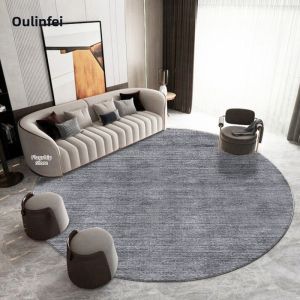 OULINFEI | Simple Grey Round Home Carpet