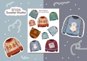 Sticker tự thiết kế - sticker sheet sweather weather - hình dán sổ nhật kí bullet journal - unim031