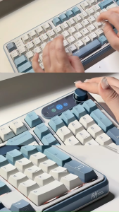 RK ROYAL KLUDGE S98 คีย์บอร์ดเกมมิ่งไร้สายพร้อมจอแสดงผลอัจฉริยะและปุ่มปรับ คีย์บอร์ดเชิงกลแบบบลูทูธแบบมีสายที่เปลี่ยนได้ 98 ปุ่ม คีย์บอร์ดคอมพิวเตอร์พร้อมปุ่ม PBT สำหรับเกมเมอร์