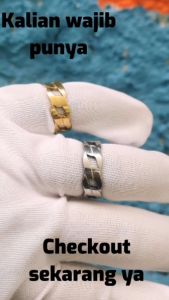 Cincin Pria Cowok Keren Titanium Anti Karat Model Rantai Full