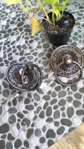 Handle Pintu Rumah Kuningan Antik Handle Gebyok Diameter 12 cm 2 pcs