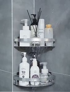 BATHI Rak Sudut Kamar Mandi Dapur Alumunium 1 Susun Anti Karat