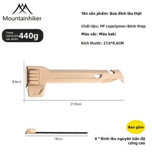 Mountainhiker | Búa Lều Đa Năng Kèm Bộ Cọc Cắm Đất Tay Cầm Tiện Dụng Dụng Cụ Cắm Trại Ngoài Trời Di Động Dụng Cụ Tháo Cọc