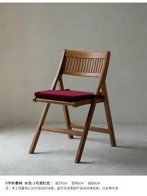 Vintage Style Foldable Dining Chair Solid Teak