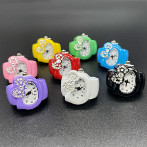 Fashion Finger Watch Ring Super Cute Cartoon Mini Watches Elastic Strap Anime Ring Jewelry Clock Quartz Watch for Girls