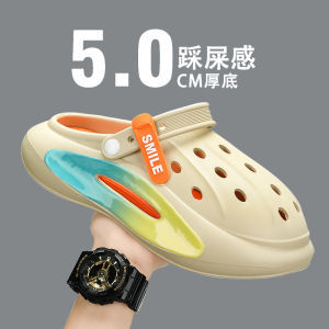 Mens Summer Outdoor Wear Hollow out Sensation Sports Dual Purpose Water Resistant Anti-Slip Odor Control Head Cover Beach Slippers