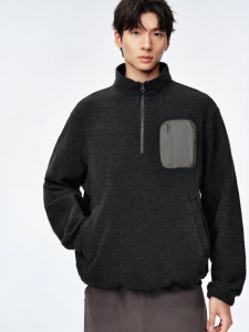 MIANXIANSHENG | Old Money Style Wool-Blend Windproof Warmth Polar Fleece Stand Collar Mens Outerwear
