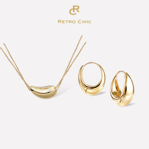 Retro Stylish Teardrop Hoop Earrings Set