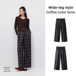 Semir | Plaid Loose Culottes Fall Retro American Fashion Trousers