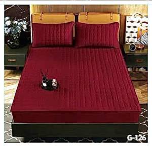 ชุดผ้าปูที่นอนเสริมใย  แบบหนานุ่ม  ผ้าปูกันไรฝุ่นสีพื้น มีขนาด 3.5/5/6ฟุต  พร้อมปลอกหมอน